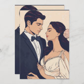 時代を超越した宝物:署名結婚式招待状 招待状 (正面/裏面)