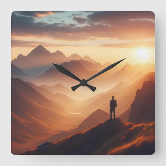 時代を超越した平和 スクエア壁時計 (正面)