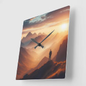 時代を超越した平和 スクエア壁時計 (傾斜)