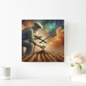 「時代を超越した成長」ウォールクロック スクエア壁時計 (ホーム)