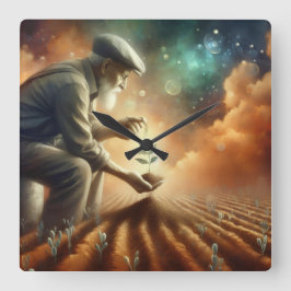 「時代を超越した成長」ウォールクロック スクエア壁時計