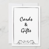 時代を超越した手描き白鳥カードとギフトサイン 招待状 (正面)