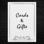 時代を超越した手描き白鳥カードとギフトサイン 招待状