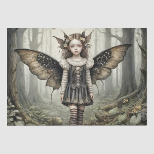 時代を超越した森の妖精 – Decopage - 薄葉紙 (正面)