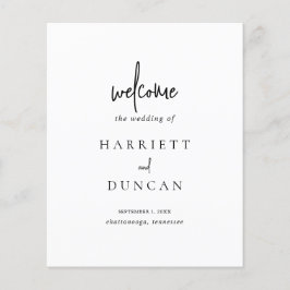 時代を超越した白黒エレガントな結婚式プログラム