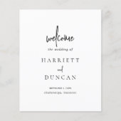 時代を超越した白黒エレガントな結婚式プログラム (正面)