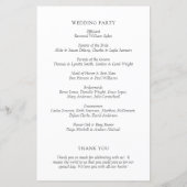 時代を超越した白黒エレガントな結婚式プログラム (裏面)