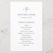 時代を超越した白黒エレガントな結婚式プログラム (正面)