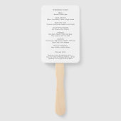 時代を超越した白黒エレガントな結婚式プログラム ハンドファン (裏面)