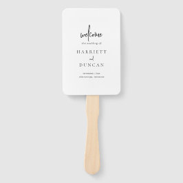 時代を超越した白黒エレガントな結婚式プログラム ハンドファン