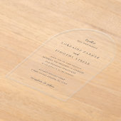 時代を超越した白黒エレガントな結婚式 アクリル招待状 (レイダウン)