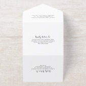 時代を超越した白黒エレガントな結婚式 オールインワン招待状 (外側)