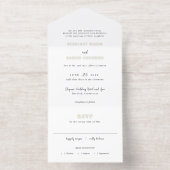 時代を超越した白黒エレガントな結婚式 オールインワン招待状 (内側)