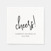 時代を超越した白黒エレガントな結婚式 スタンダードカクテルナプキン (正面)