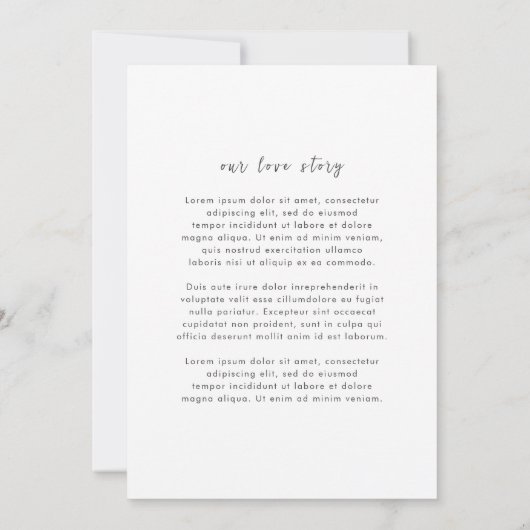 時代を超越した白黒エレガントな結婚式 セーブザデート (裏面)