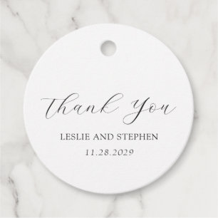 時代を超越した白黒エレガントな結婚式 フェイバータグ