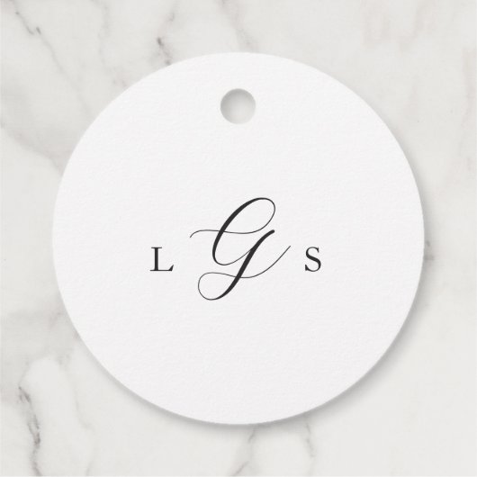 時代を超越した白黒エレガントな結婚式 フェイバータグ (裏面)