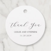 時代を超越した白黒エレガントな結婚式 フェイバータグ (正面)