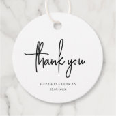 時代を超越した白黒エレガントな結婚式 フェイバータグ (正面)