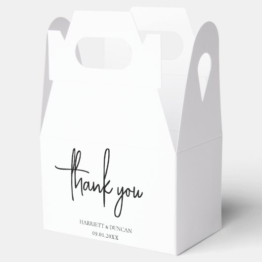 時代を超越した白黒エレガントな結婚式 フェイバーボックス (オープン)