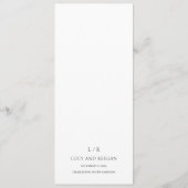 時代を超越した白黒エレガントな結婚式 メニュー (裏面)