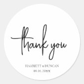 時代を超越した白黒エレガントな結婚式 ラウンドシール (正面)