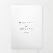 時代を超越した白黒エレガントな結婚式 三つ折り招待状 (カバー)