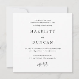 時代を超越した白黒エレガントな結婚式 招待状