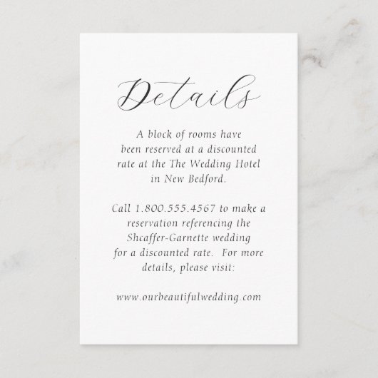 時代を超越した白黒モノグラムエレガントな結婚式 エンクロージャーカード (正面)