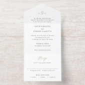 時代を超越した白黒モノグラムエレガントな結婚式 オールインワン招待状 (内側)