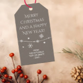 時代を超越した茶色がかったベージュのクリスマスフォトギフトラベル ギフトタグ