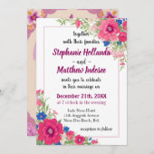 時代を超越した象徴フォックスグローブ結婚のお祝い 招待状 (正面/裏面)