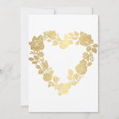 時代を超越した金ゴールド結婚式招待状 | カスタマイズ 招待状 (裏面)