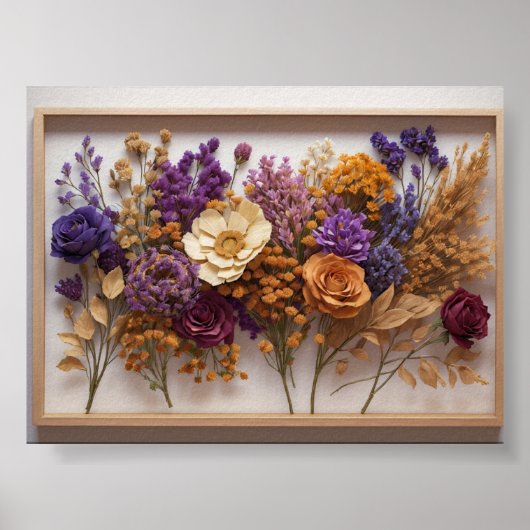 時代を超越した開花：ドライフラワーウォールアート ポスター (正面)