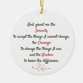 時代を超越した静穏祈りの言葉 セラミックオーナメント (正面)