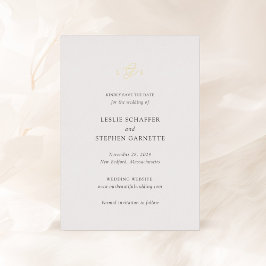 時代を超越した黒と白の結婚式の日付を保存 箔招待状