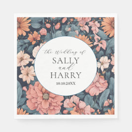 時代を超越:ヴィンテージ色あせたバラ結婚のプリント スタンダードランチョンナプキン