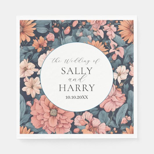 時代を超越：ヴィンテージ色あせたバラ結婚のプリント スタンダードランチョンナプキン (正面)