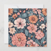 時代を超越：ヴィンテージ色あせたバラ結婚のプリント セーブザデート (裏面)