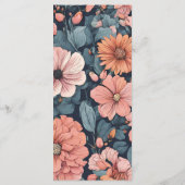 時代を超越：ヴィンテージ色あせたバラ結婚のプリント メニュー (裏面)