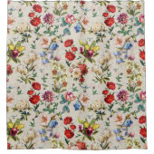 時代ビクトリアンのフローラ水彩創造ショー シャワーカーテン (正面)