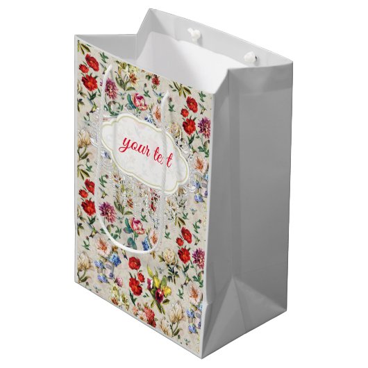 時代ビクトリアンのフローラ水彩創造メディア ミディアムペーパーバッグ (正面アングル)