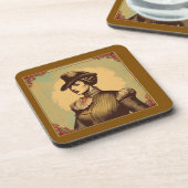 時代装ファンシー装の婦人 コースター (左側)