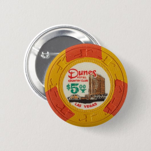 時代遅れラスベガスのポーカー用のチップのカジノの賭けること 缶バッジ (正面&裏面)