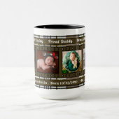 時代遅れ: ブラウンの格子縞4の写真のマグ マグカップ (中央)