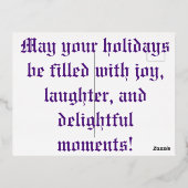 時候のあいさつ 箔シーズンポストカード (裏面)