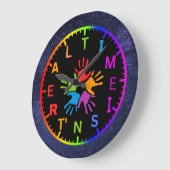 時刻が時実在計サイケデリック/星縁どの場合 ラージ壁時計 (傾斜)