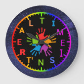 時刻が時実在計サイケデリック/星縁どの場合 ラージ壁時計 (正面)