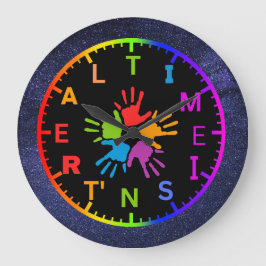 時刻が時実在計サイケデリック/星縁どの場合 ラージ壁時計