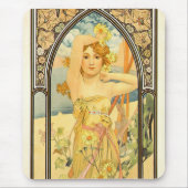 時刻と明るさ(ミュシャ) マウスパッド (正面)